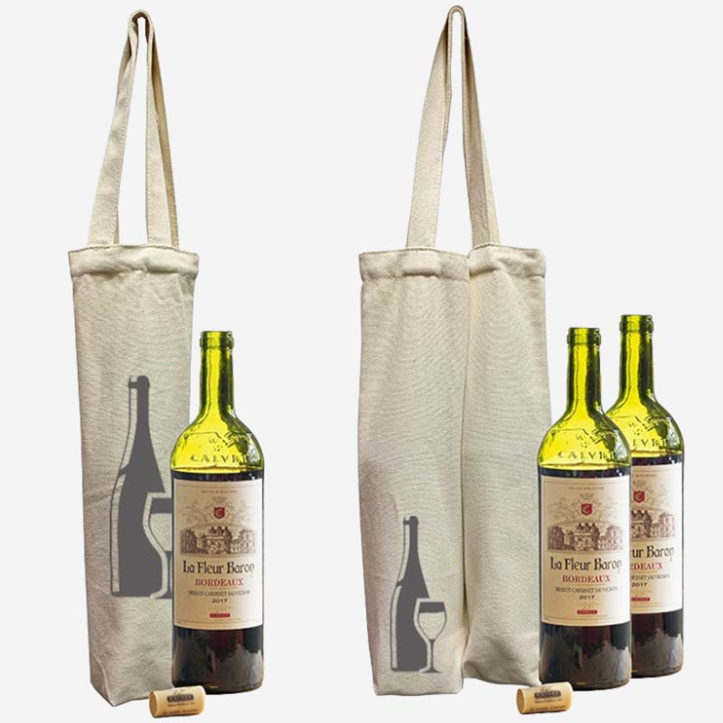 CB-19: Wholesale Single and Double Canvas Wine Bags