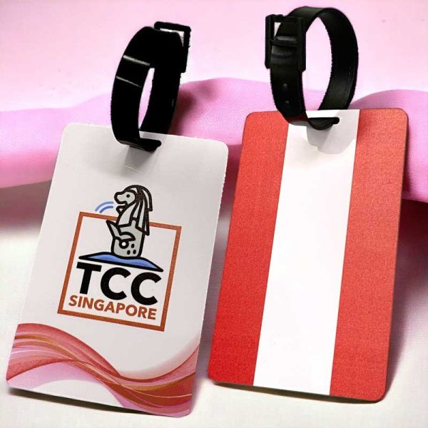 cheap ready stock luggage tags printing with black straps