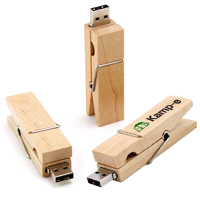 WUSB-06: Clip Type Wooden USB