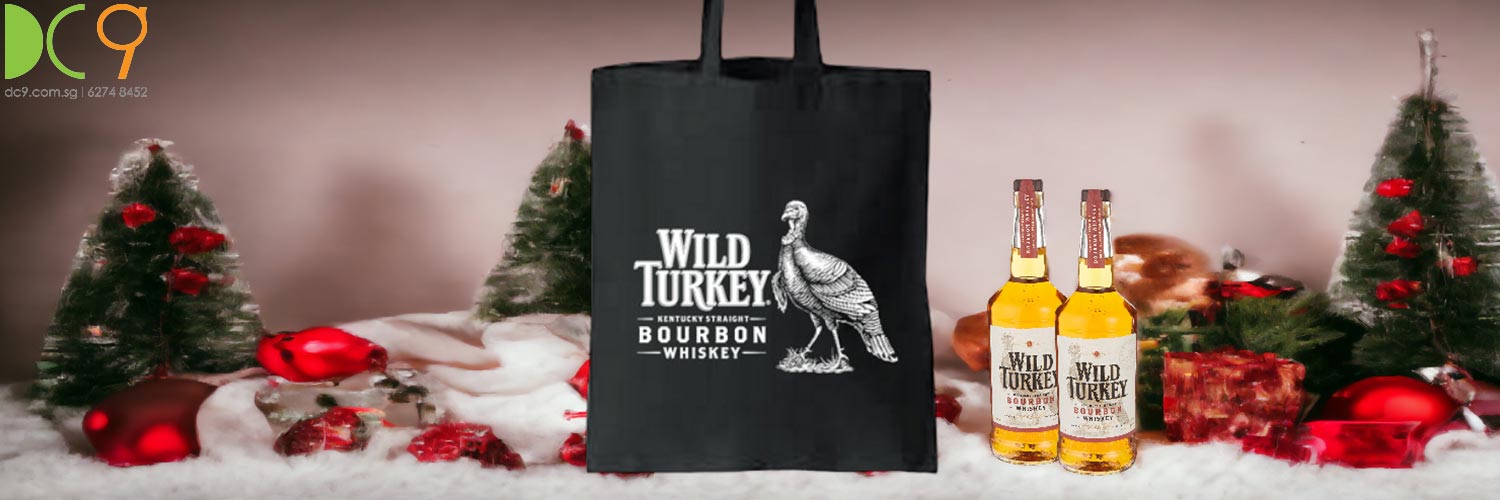 Black Canvas Bag Printing for Wild Turkey Bourbon Whiskey