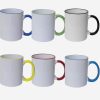 Solid Colored Handle Ceramic Mug