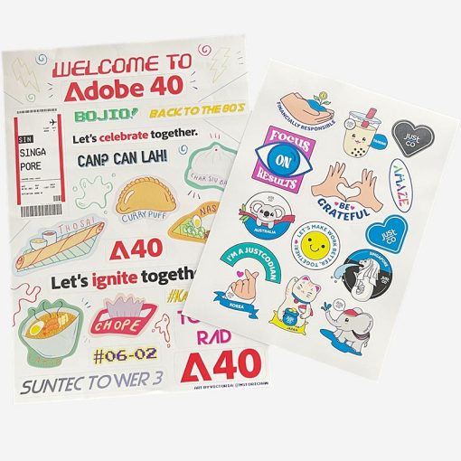 A4 Size Custom Stickers Printing Cheap Singapore Corporate Gifts