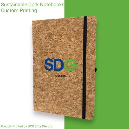 Custom cork notebooks printing for SDG Corporation in Singapore