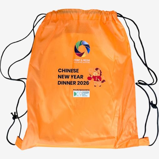 orange nylon drawstring bags