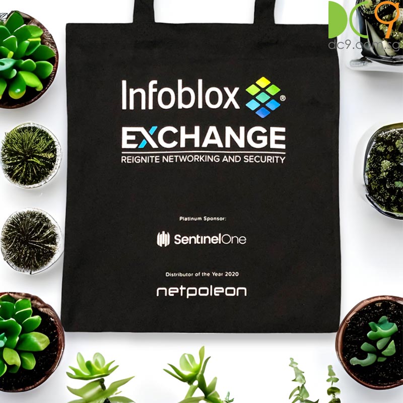 Black Canvas Bags Printing for Infoblox