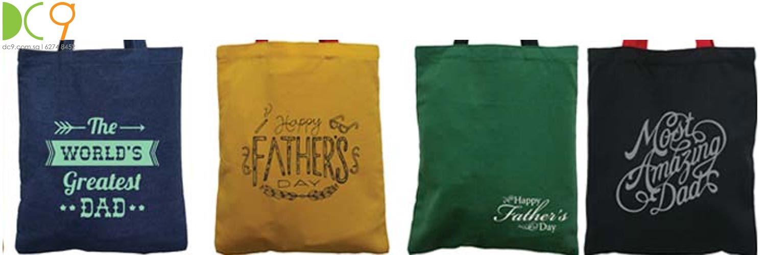 Canvas Tote Bags Printed with Father's Day and Mother's Day Greeting Messages