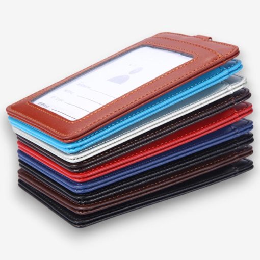 Portrait PU Leather Card Holders With Logo Printing