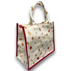 Laminated Canvas Tote Bags for McDonalds with red side wrapping
