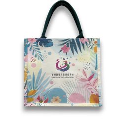 Laminated canvas tote bag for teenager events and activities
