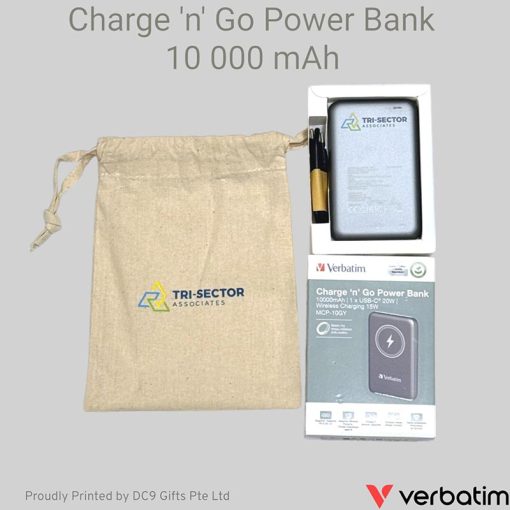 Verbatim Magnetic Wireless Power Bank Printing for Tri Sector Charity Consultants Ltd