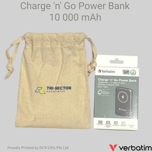 Verbatim Magnetic Wireless Power Bank Printing for Tri Sector Charity Consultants Ltd