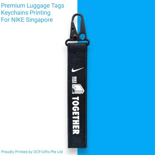 Luggage tags and keychains printing for NIKE Stores in Singapore