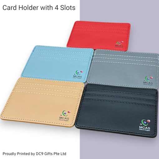 PU Leather Card Holders with 4 Card Slots for MCAS