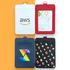 Portrait ID Card Size PU Leather Card Holder