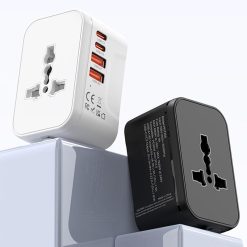 WTA-04: UniCharge Pro – Universal Travel Adapter with PD 20W + QC 18W Fast Charging