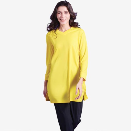 V-Neck Long Sleeve Muslimah Printing