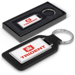 CLT-10: Rectangle Baron Leather Key Ring