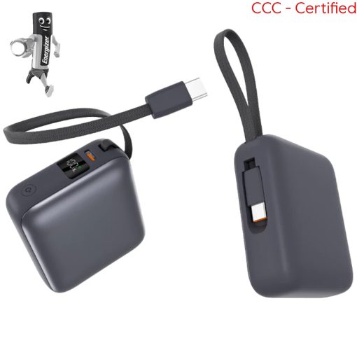 Energizer UE10082PQ 10000MAH PD+QC LCD Built In USB-C Cable CCC Power Bank