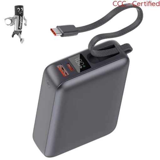 Energizer UE20082PQ 20000MAH PD+QC LCD Built In USB-C Cable CCC Power Bank