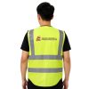 custom hi-vis reflective safety vest with company logo for corporate uniform printing in Singapore