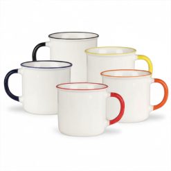 CNM-06: Retro Ceramic Mugs with Colored Handles