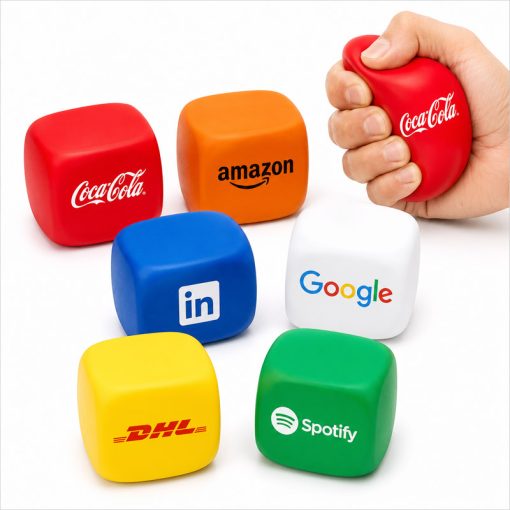 Cube shaped squeezable stress ball reliever - 01