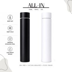ALL-IN Classic Flask 250ml Stainless Steel Vacuum Insulated Bottle Size with Custom Logo Printing Singapore